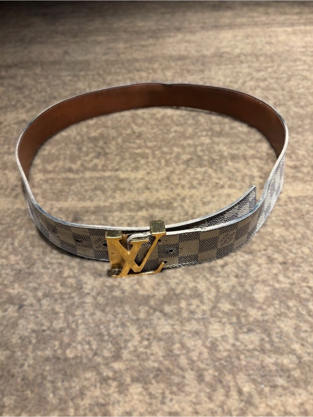 Authentic Louis Vuitton Damier Azur LV Belt Size 90/36